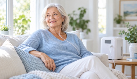 Woman resting at home