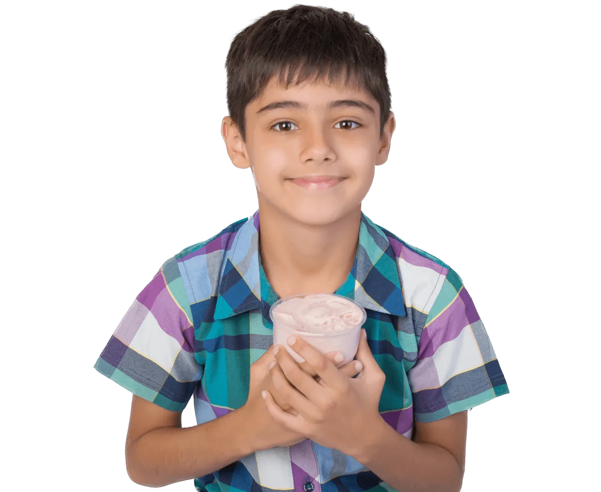 Boy holding an oxygen cocktail